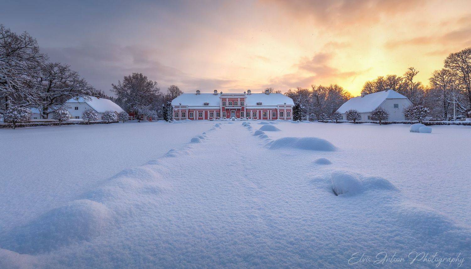 усадьба, сагади, зима, пейзаж, архитектура, эстония, Antson Elvis