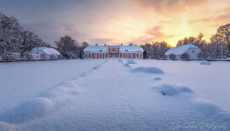 усадьба, сагади, зима, пейзаж, архитектура, эстония Вечер в усадьбе фото превью