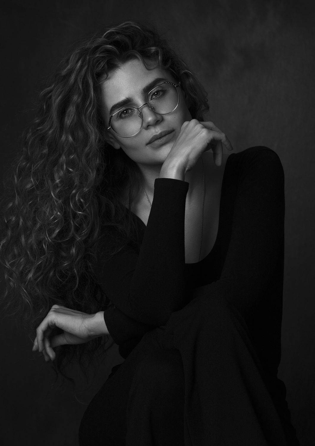 Портрет, чб, лица, девушка, Александр Замятин