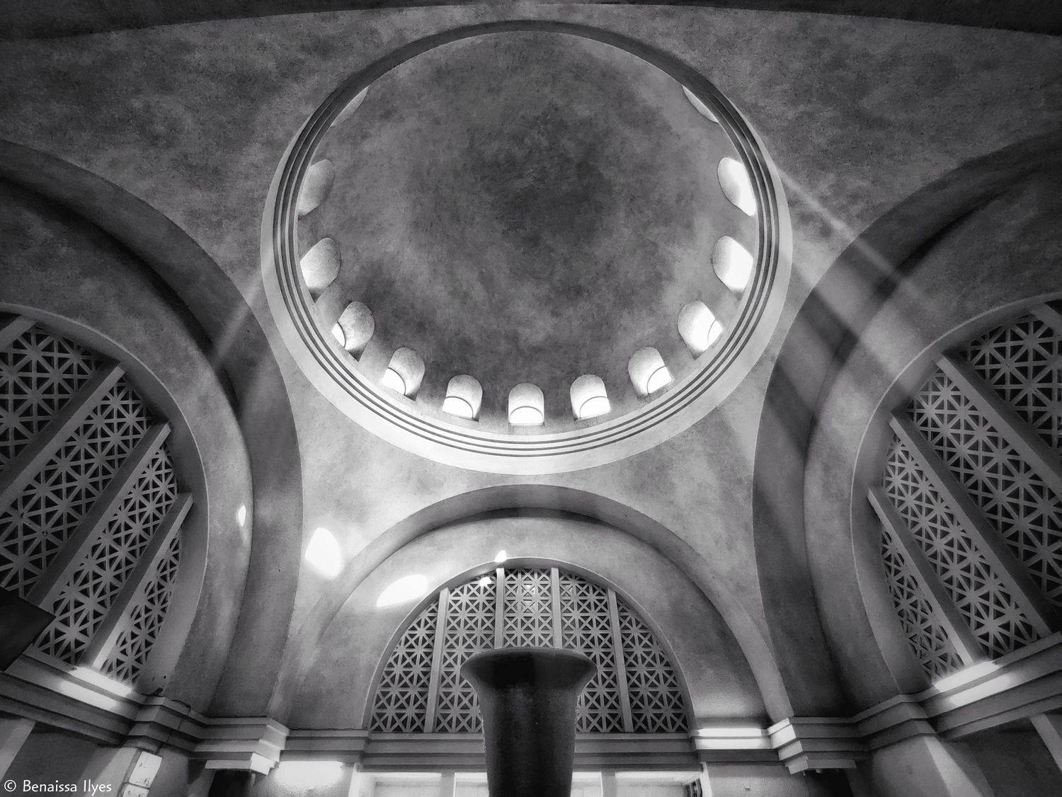 architecture, black and white, bnw, monochrome, windows, building, light, religion, algeria,dome, Ilyes Benaissa