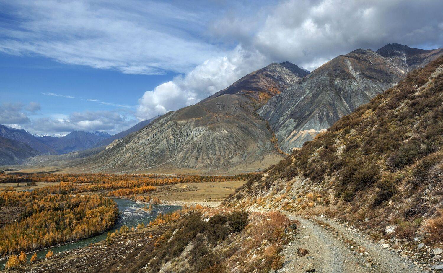 горный алтай,осень,река аргут,перевал тьюмойнак(  верблюжья шея),дорога, Лора Павлова