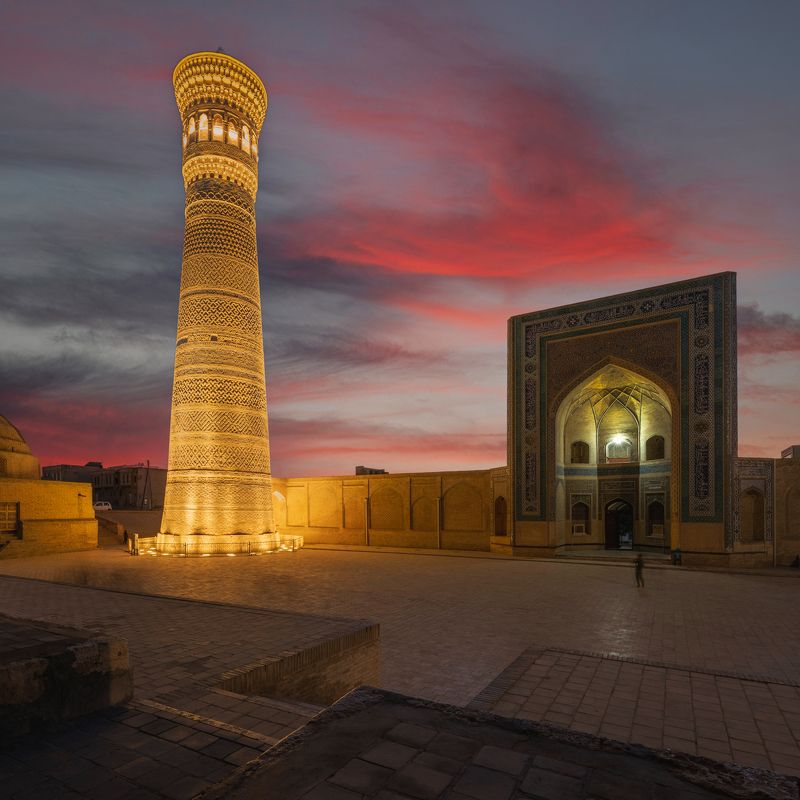 узбекистан, бухара, минарет, закат Вечер в Бухаре фото превью