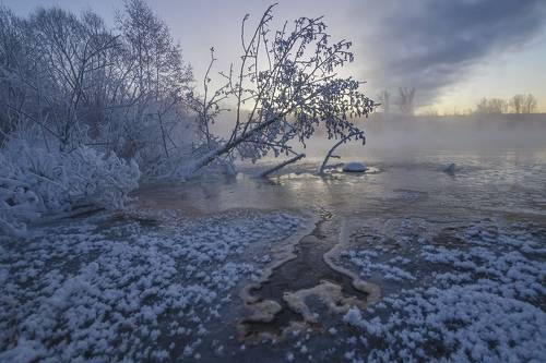 На водоёме зимних грёз