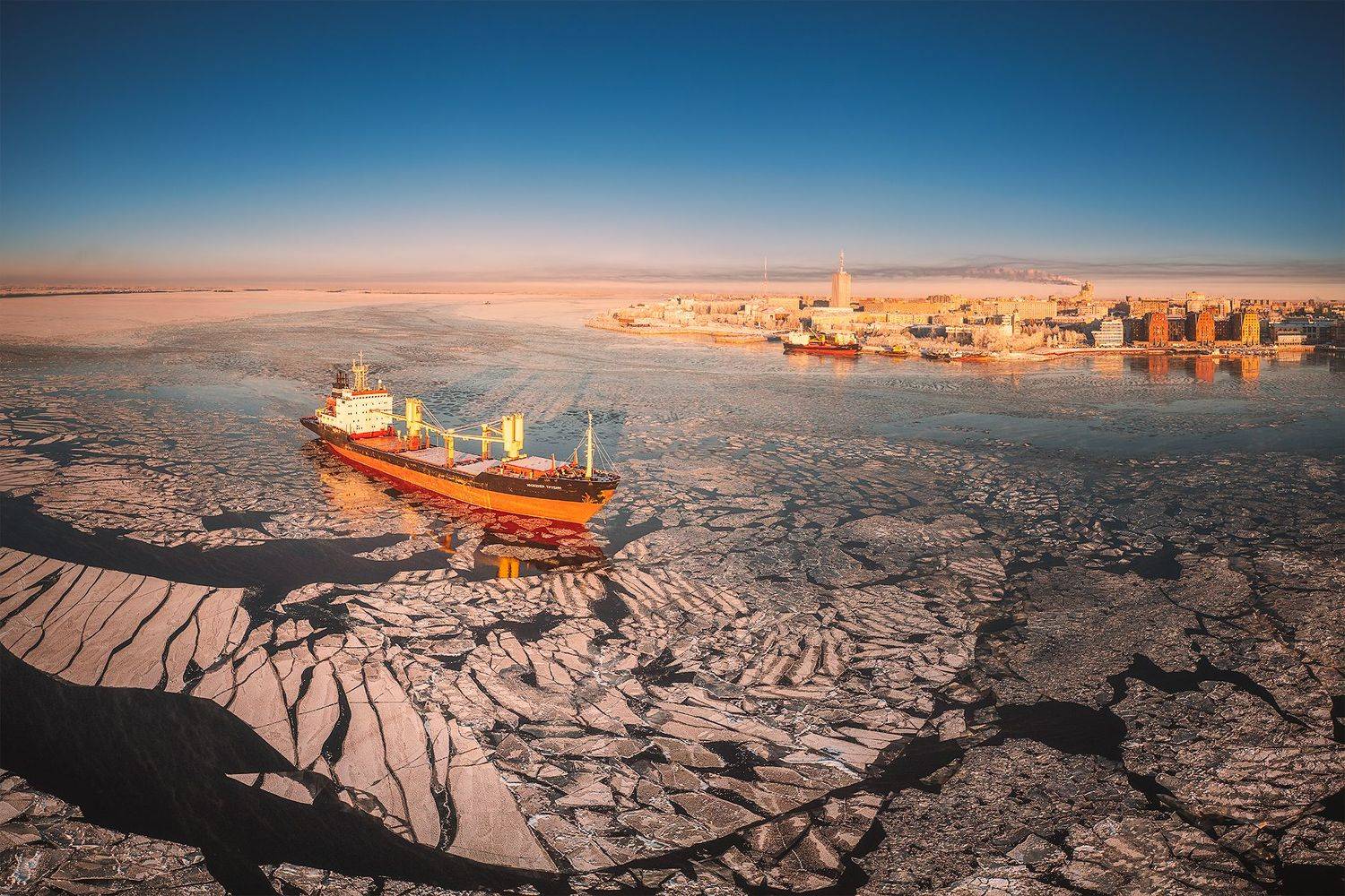 архангельск, северная двина, ледостав, аэросъемка, Ермолин Александр