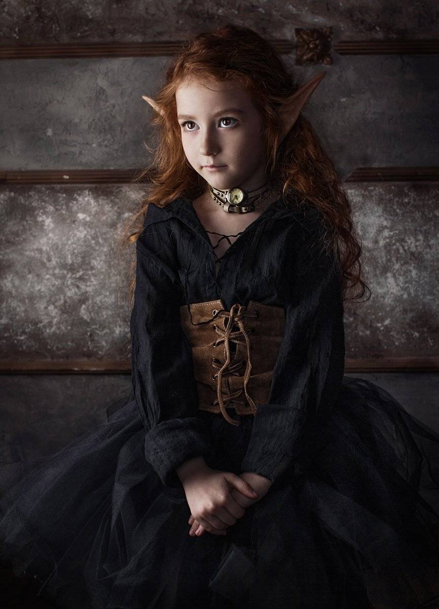 девочка, троль, уши, эльф, стимпанк, портрет, Харитонов Александр