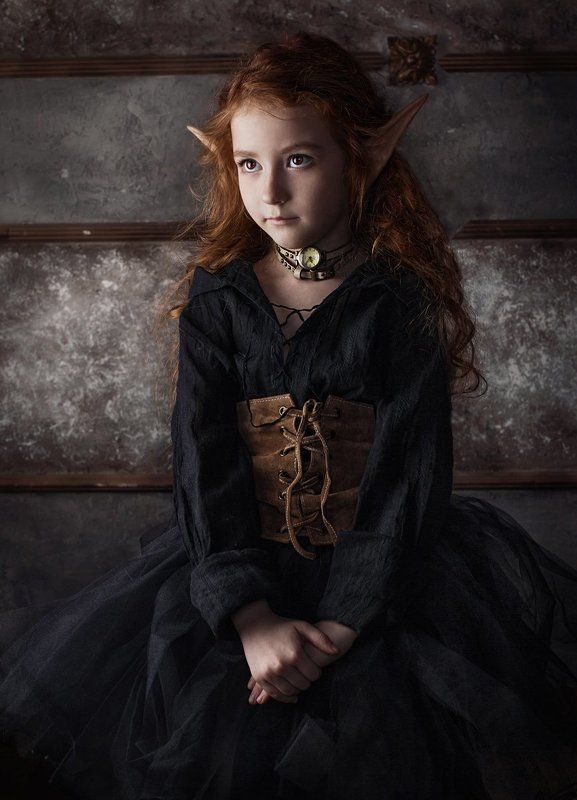 девочка, троль, уши, эльф, стимпанк, портрет little troll фото превью