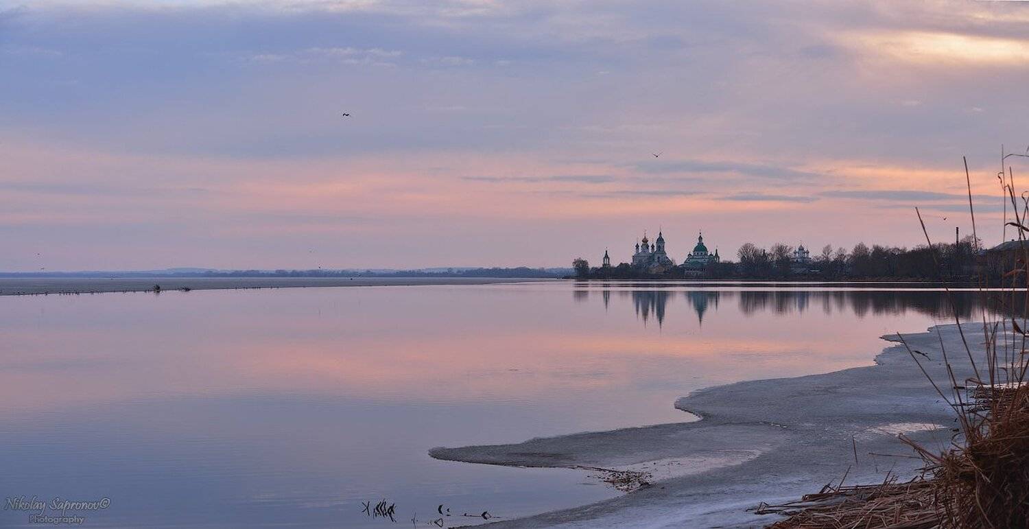 весна, закат, лед, неро, ростов, ростов великий, спасо-яковлевский монастырь, чайки, ярославская область, Николай Сапронов