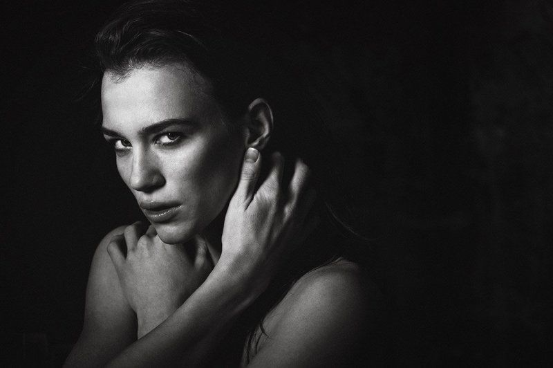 Beautiful, Beauty, Black & white, Bw, Emotion, Face, Girl, Light, Model, Moscow, Nikon, Portrait, Studio Anhen фото превью