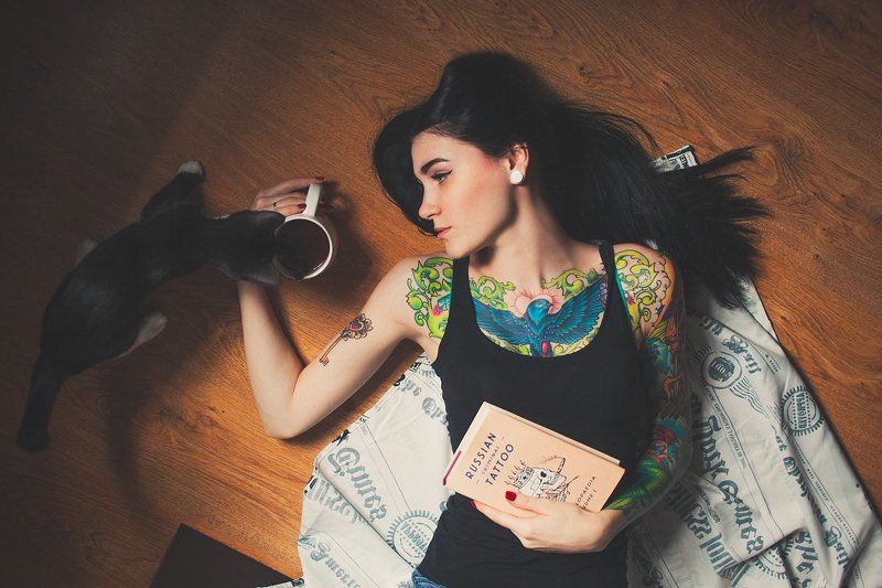 Девушка, Дом, Кошка, Питер, Портрет, Татуировки, Фото, Фотографярослаль, Ярославль Роза и \