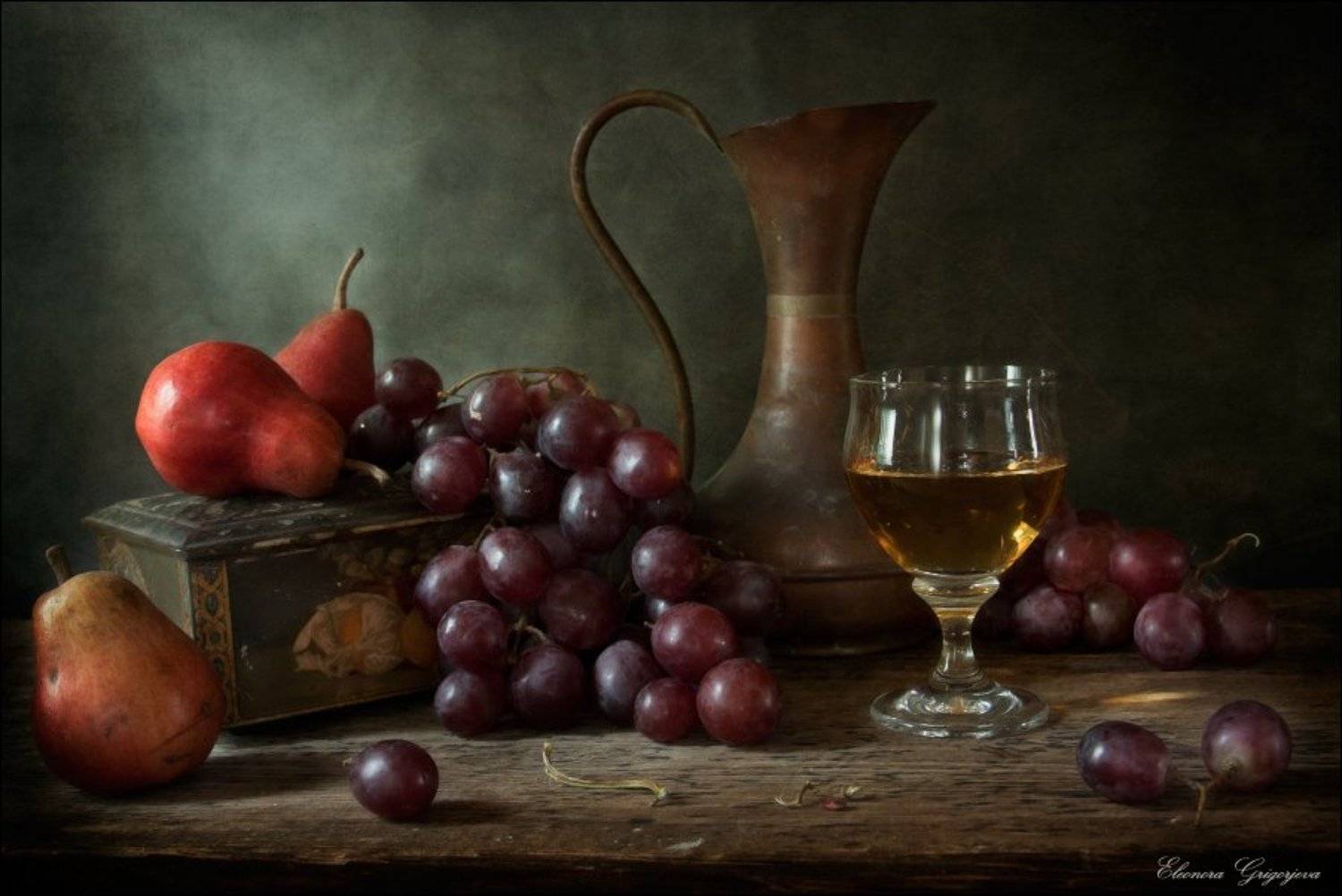 Вино, Виноград, Груши, Натюрморт, Eleonora Grigorjeva