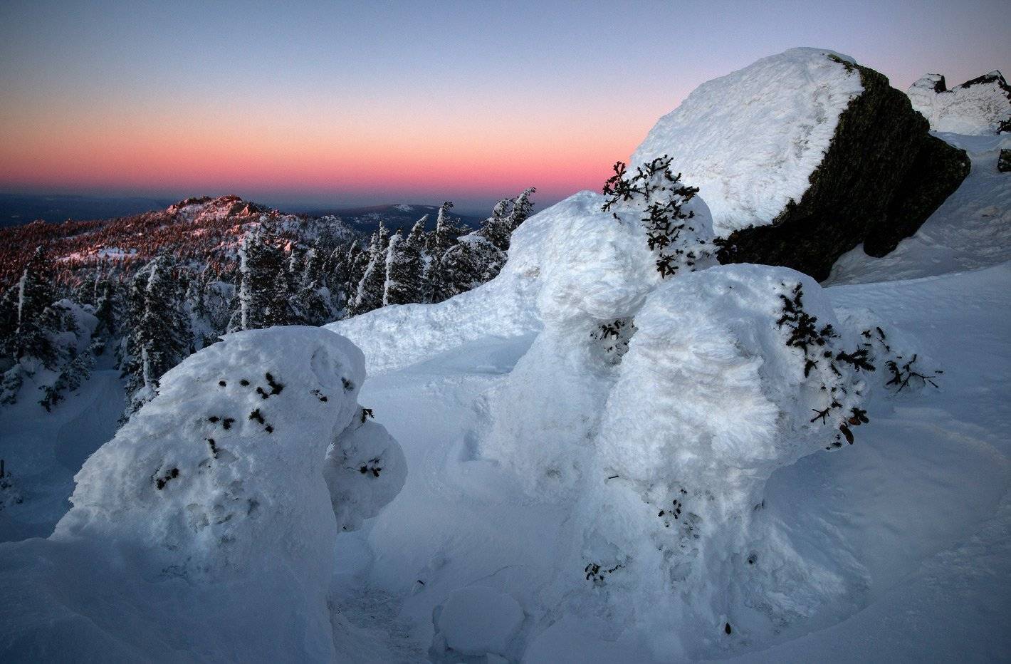 Горы, Зима, Снег, Таганай, Урал, Владимир Ляпин