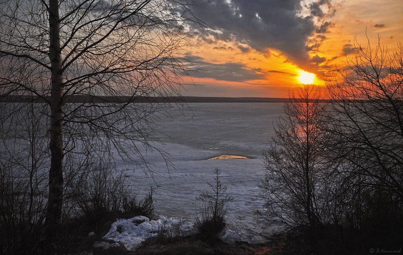Весна, Вечер, Закат, Пейзаж, Природа Я раскрашу целый свет в самый свой любимый цвет!.. фото превью