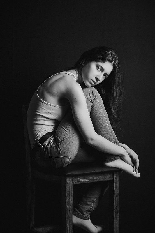 девушка, портрет, чб Вика фото превью