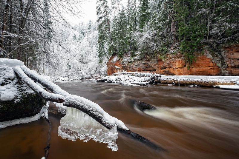 река Амата Берега зимней Аматы фото превью