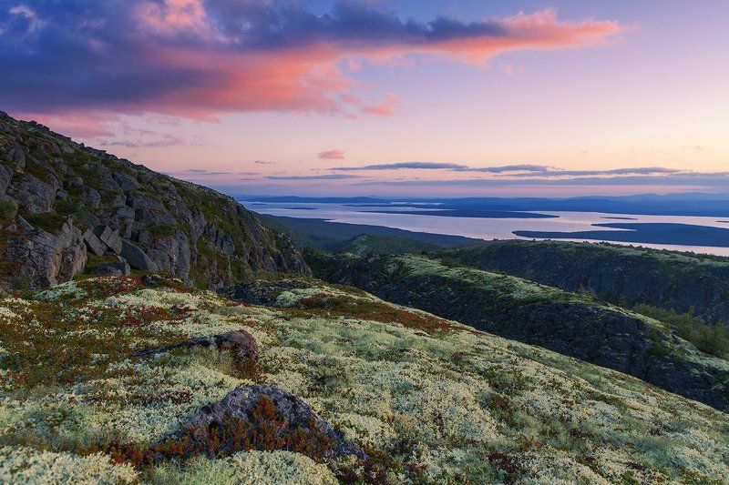 ЗАКАТ С ВИДОМ НА БОЛЬШУЮ ИМАНДРУ. фото превью