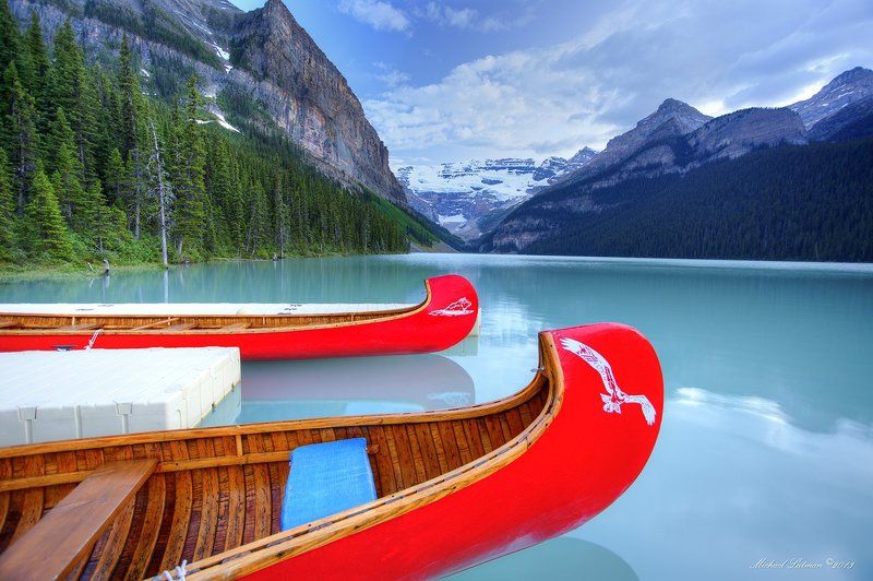 Lake, summer, tranquility, evening, boats, nature Tranquility  фото превью