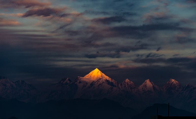 #himalayas #uttarakhand # india #sunset #evening #peaks #travel #landscape panchachuli peaks in evening фото превью