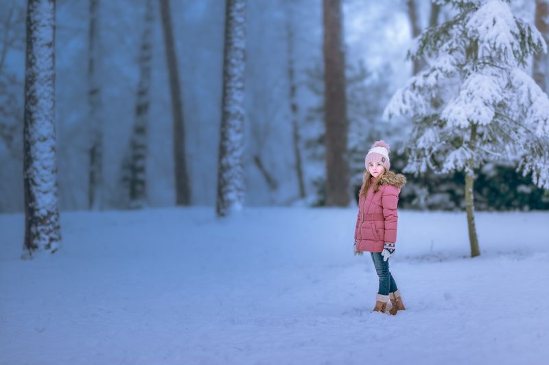 girl, cute, snow, winter, trees, frost, frozen The Snow Queen фото превью