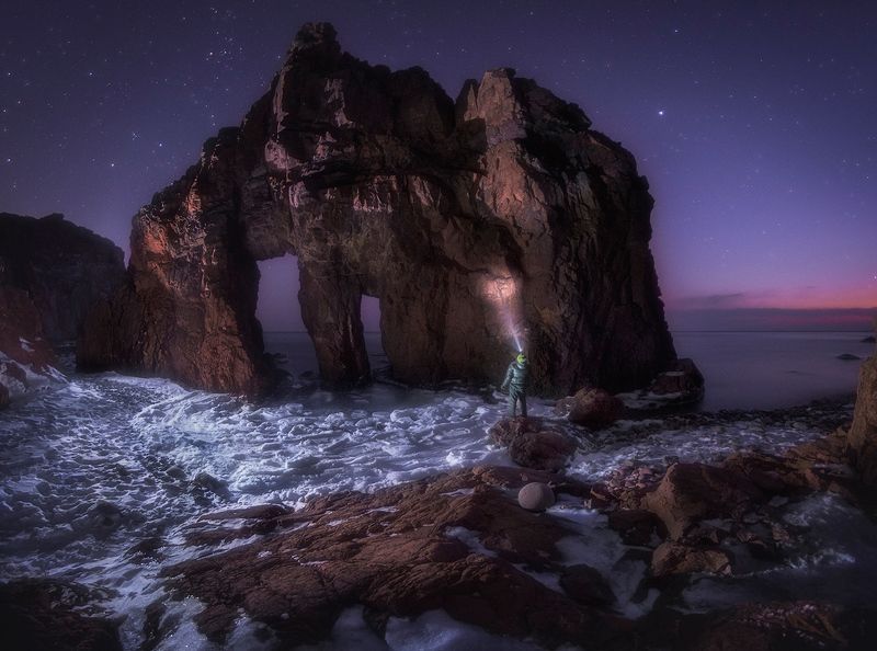 россия приморский_край шкота  звезды ночь ночная съемка ночное фото астрофотография морский_пейзаж пейзаж Врата к звездам. фото превью