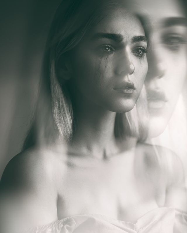 portrait, woman, studio, beautiful, model, monochrome Zack фото превью