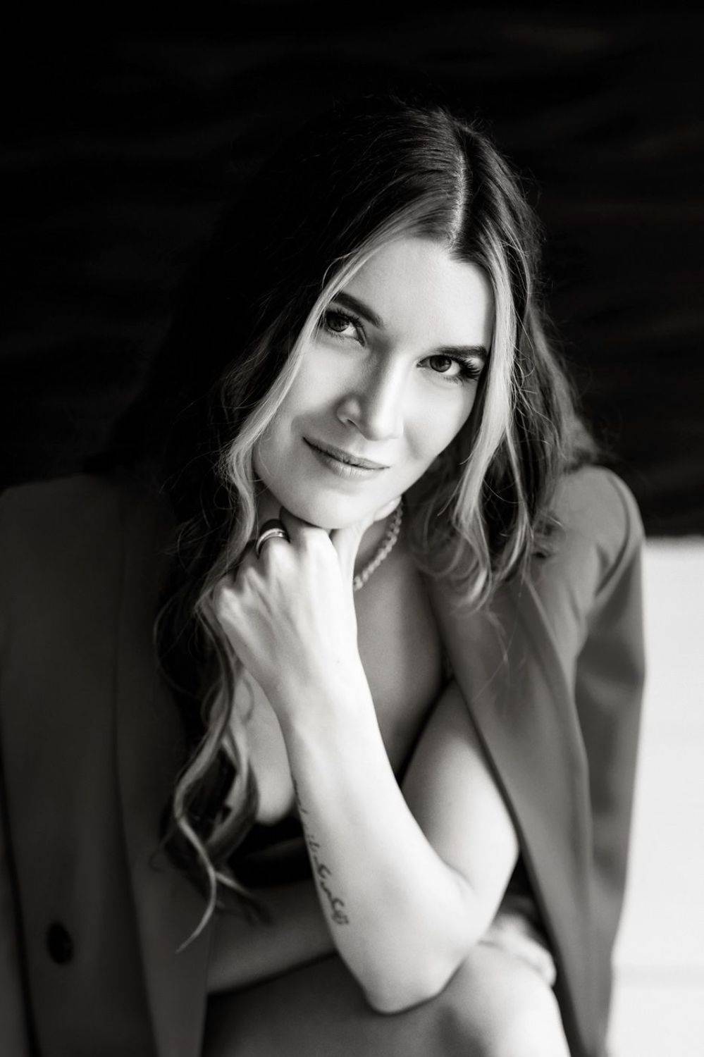 портрет, чб, взгляд, девушка, Елена Макарова