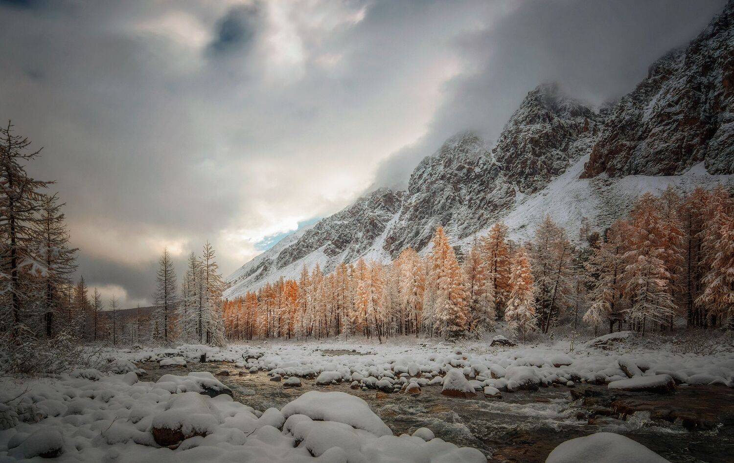 горный алтай,осень,долина актру,снег, Лора Павлова