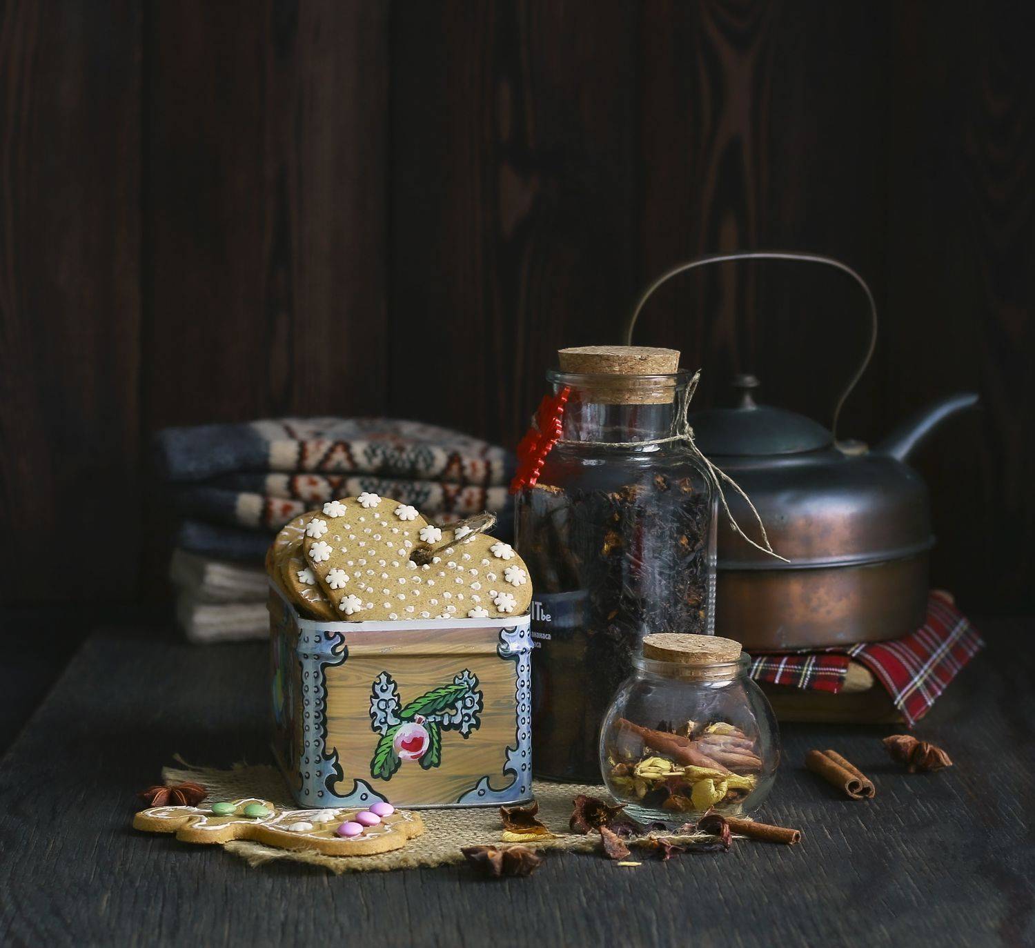 натюрморт, фотонатюрморт, зима, чай, печенье, пряники, still life, stillifefoto, наталья казанцева фотохудожник, художественное фото,, Наталья Казанцева
