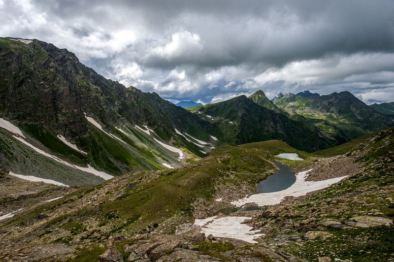 Пейзаж Горное озеро без названия. фото превью
