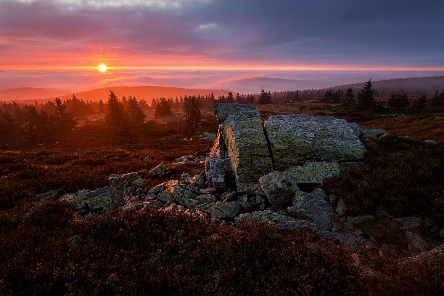 landscape sun, sunrise, Petr Fiala