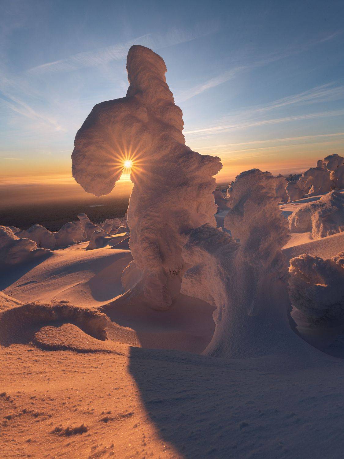 пермский, помяненный, урал, россия, рассвет, зима, пейзаж, природа, дерево, фигура, Елена Лебедева