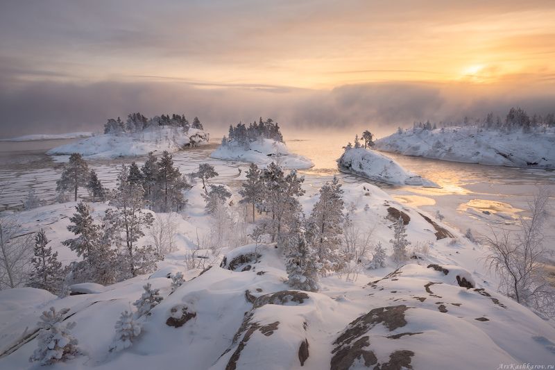 ладога, шхеры, карелия, ладожское озеро, зима, мороз \