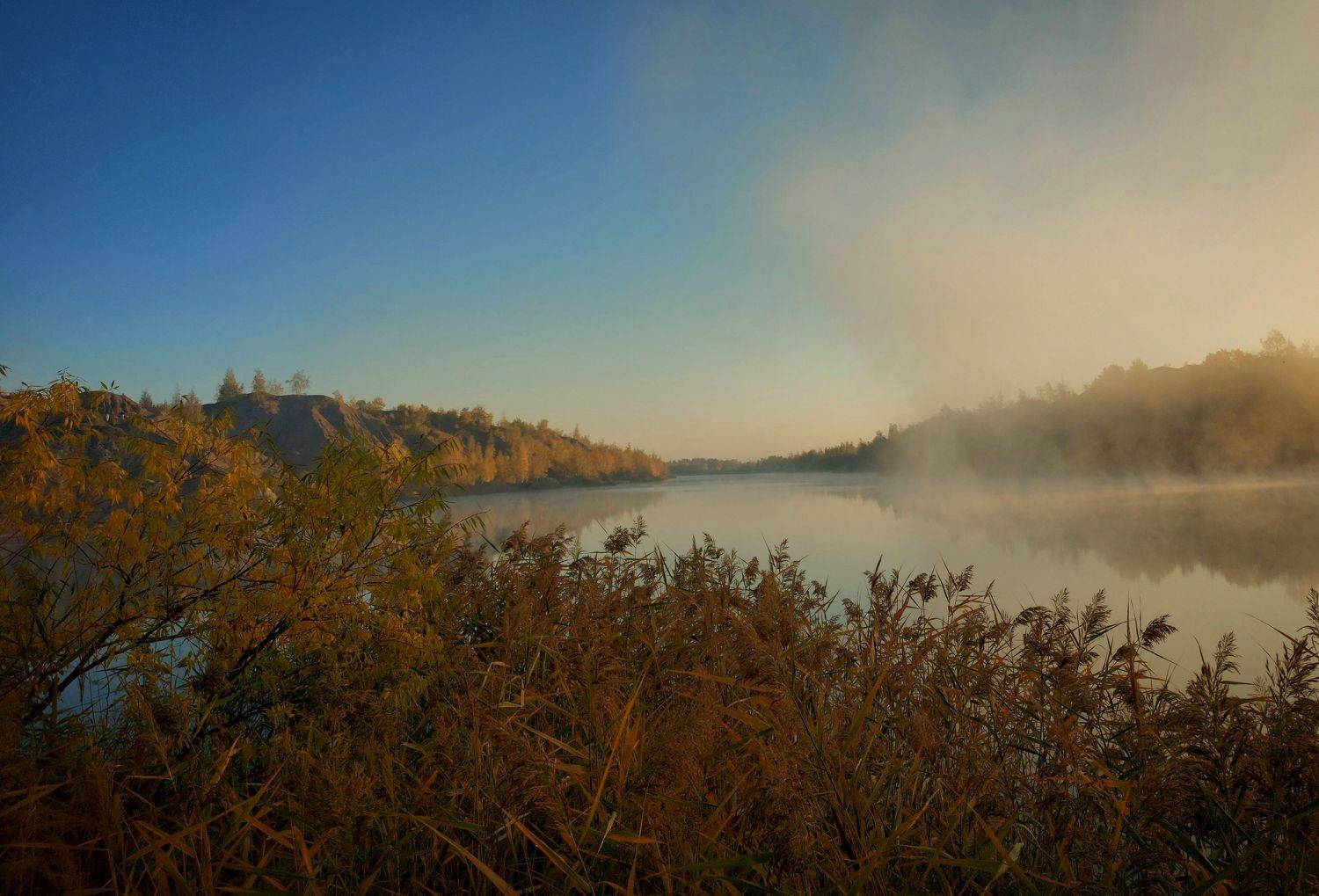 озеро, осень, рассвет, природа, Валерий Савостьянов