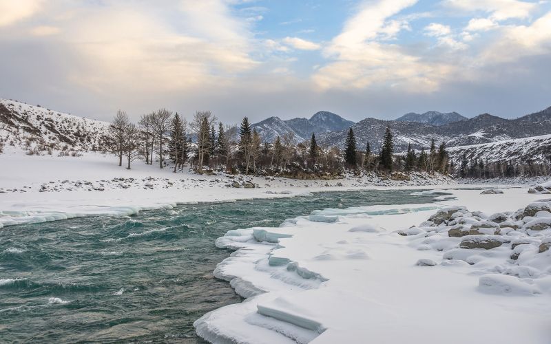 алтай, россия, катунь, По течению реки фото превью