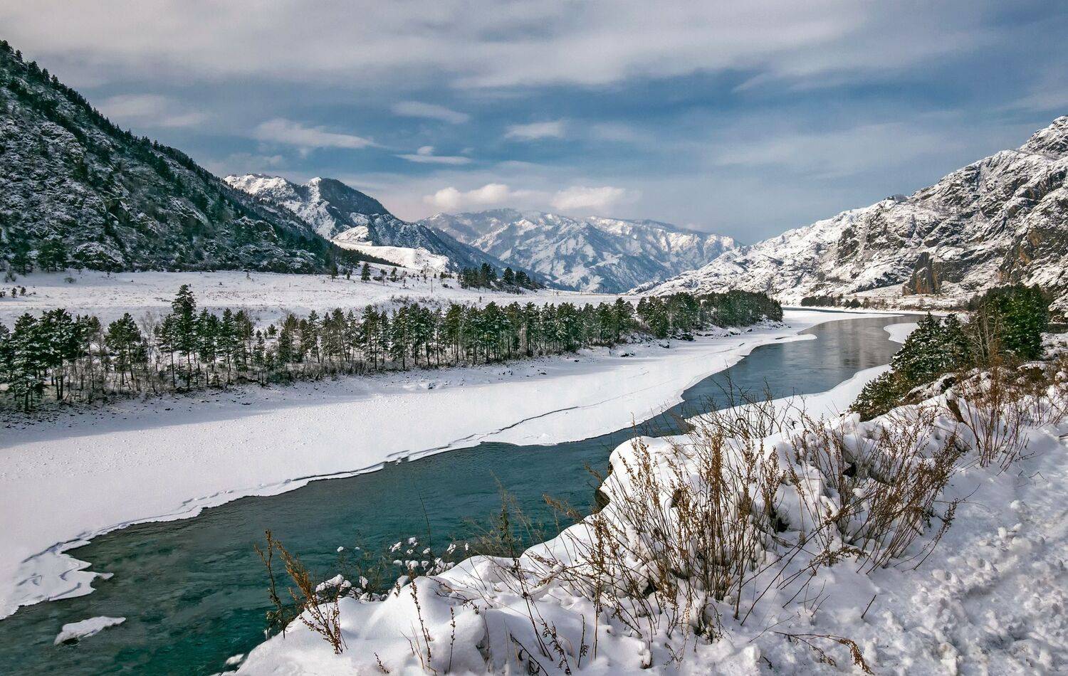 горный алтай,зима,катунь, Лора Павлова