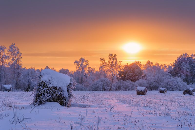 зима, зимний пейзаж, пейзаж ,снег, закат, мороз, winter, fujifilm Последние минуты зимнего дня... фото превью