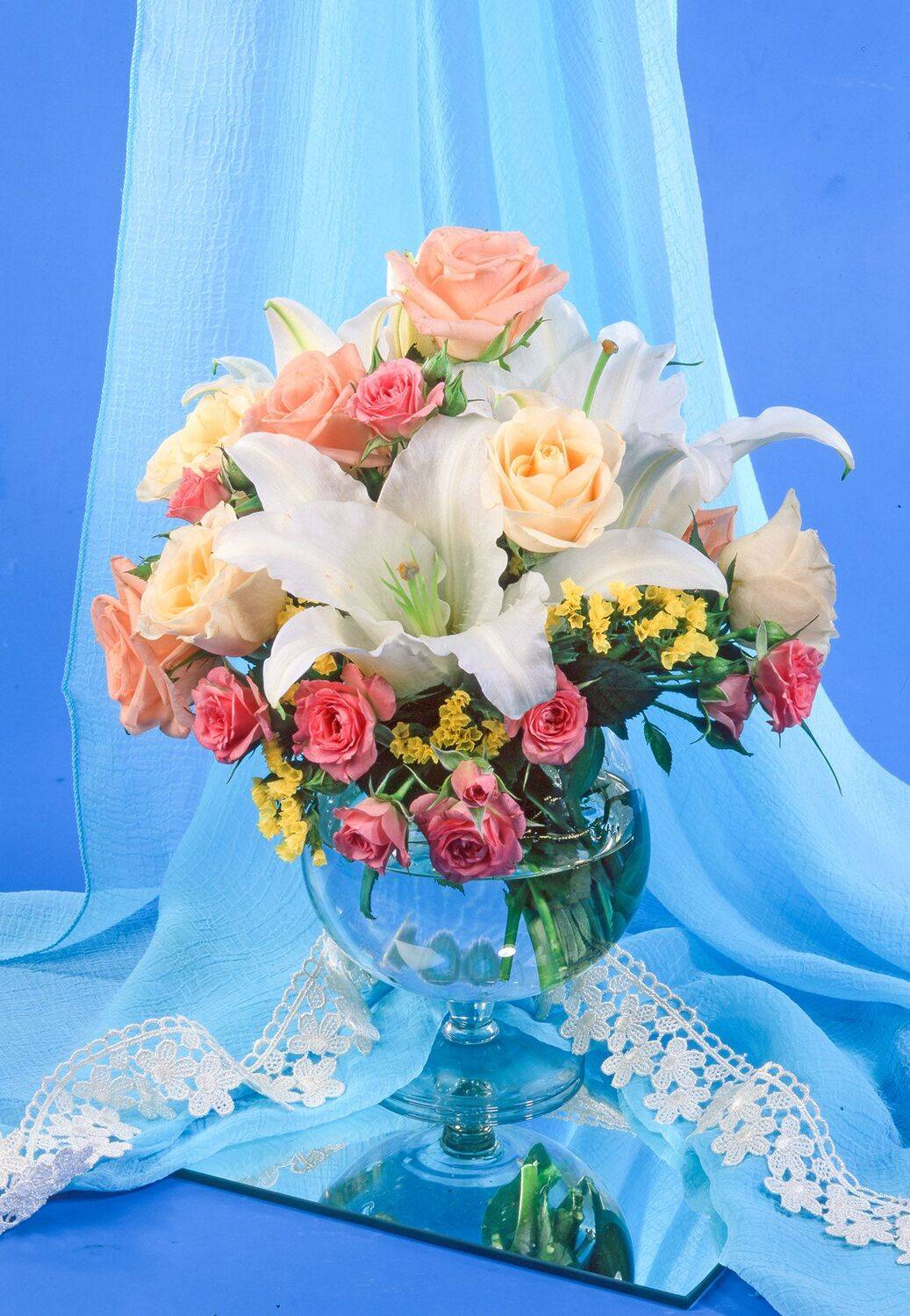 цветы, лилии, розы, Бекетова Ольга