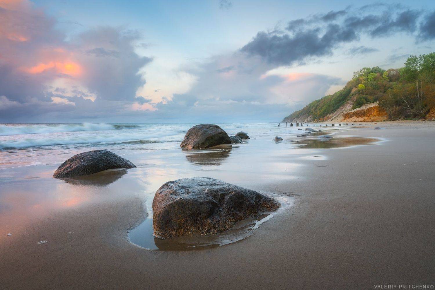 море, вечер, закат, берег, пляж, landscape, seascape, nature, sunset, evening, Валерий Притченко