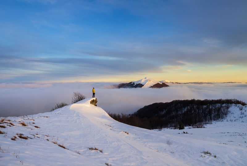 bieszczady, mountains, national, park, sunset, clouds, colors, winter, Bieszczady National Park фото превью