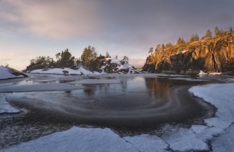 ладожские шхеры, закат, пейзаж улыбка  озера фото превью