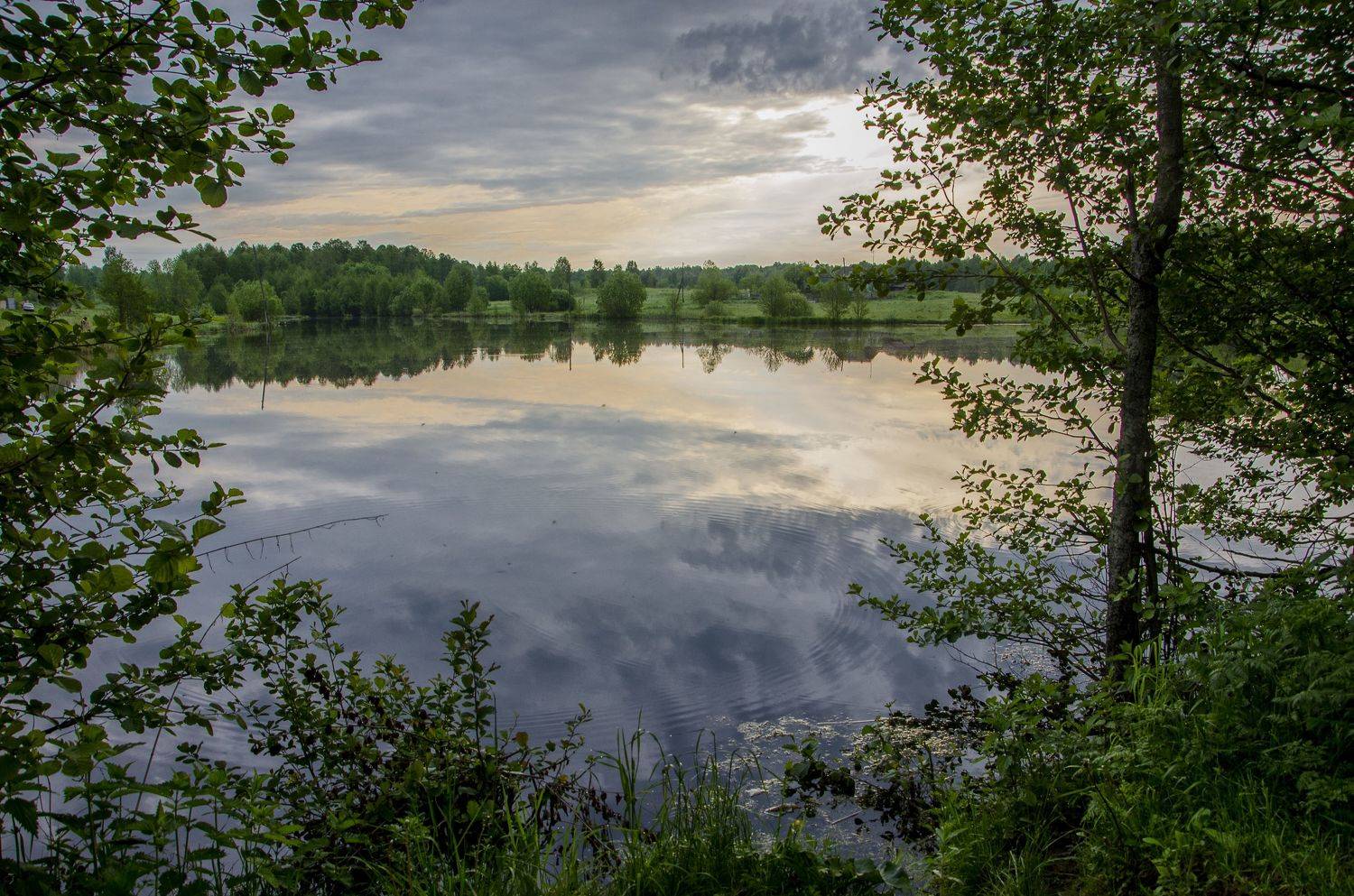 вечер озеро закат, Александр Березуцкий