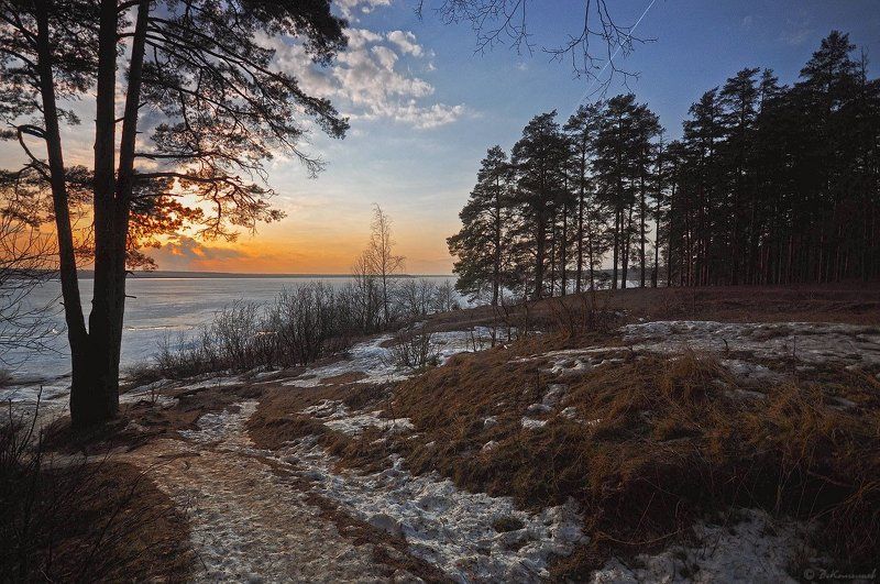 Весна, Вечер, Закат, Пейзаж, Природа Весенние мечты... фото превью