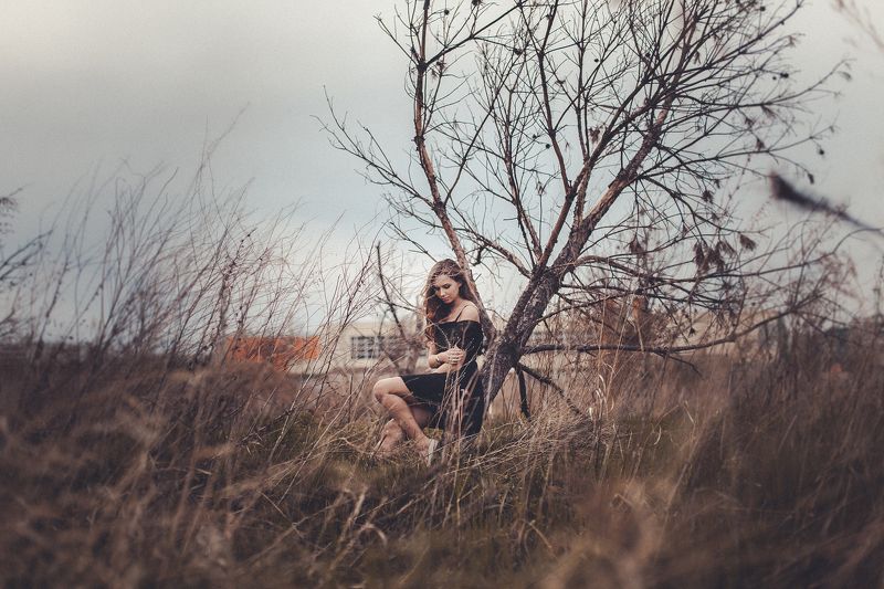 девушка, платье, весна, деревья Алина фото превью