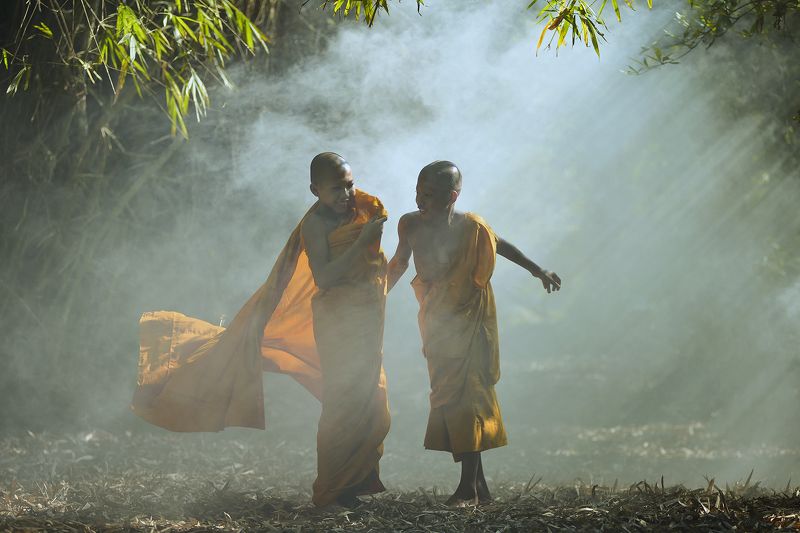 Asia, Asian, Bhudda, China, Life, Light, Monk, Raylight, Thai, Thailand Little monk фото превью