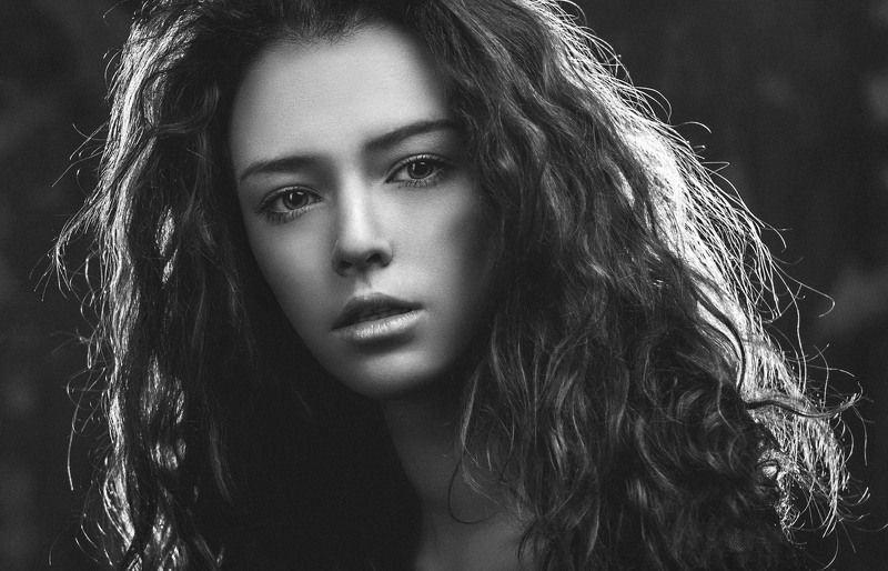 beautiful, beauty, black & white, bw, emotion, face, girl, light, model, moscow, nikon, people, portrait, studio Feel love фото превью