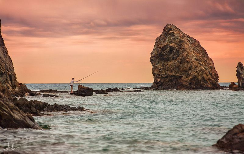 рыбак море Турция Рыбак фото превью