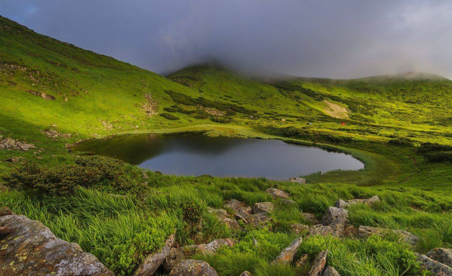 горы, карпаты, озеро, несамовитое, рассвет, камни, жереп, U-235