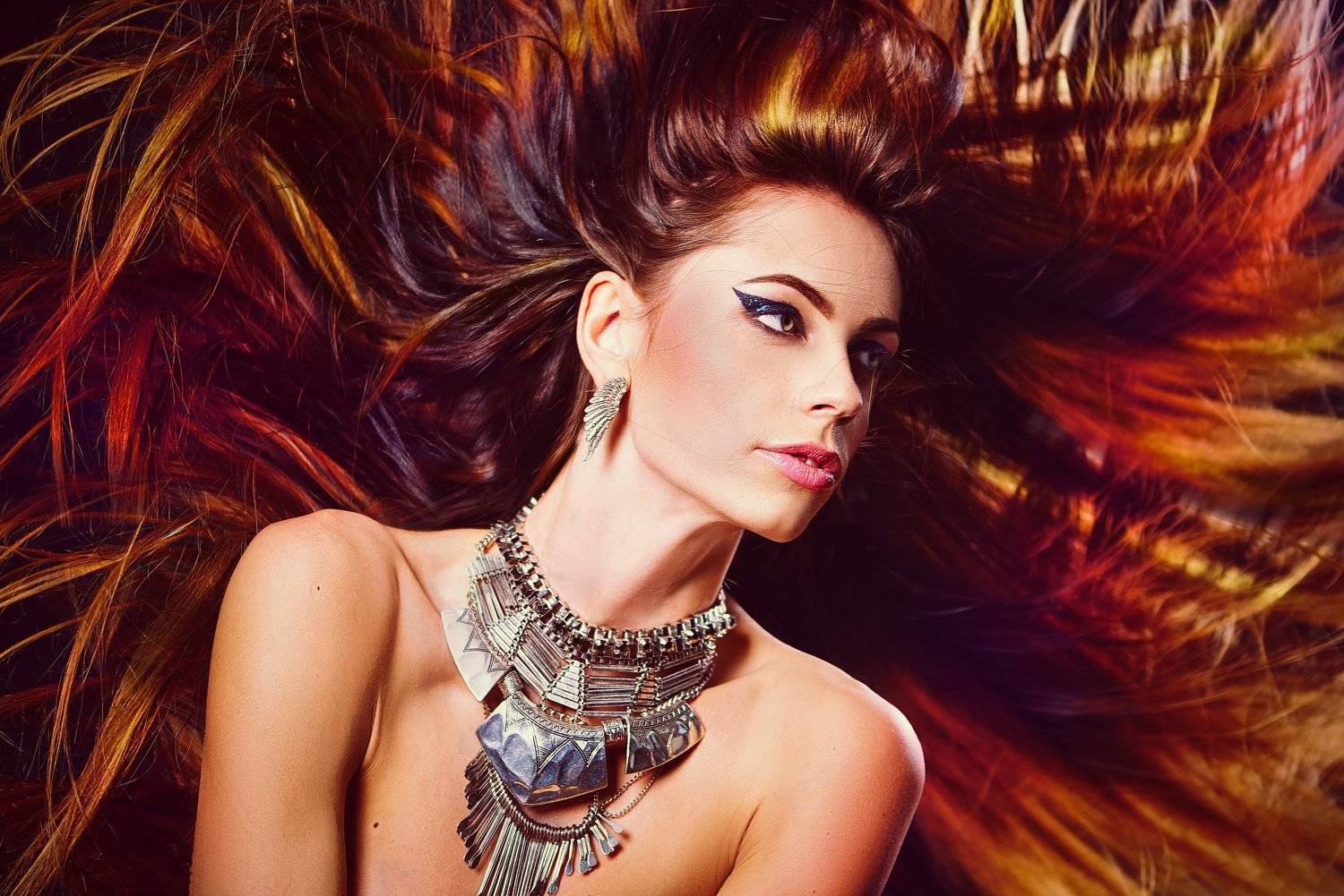 Девушка, украшения, волосы, гламур, декоративно, макияж, ветер, студия, , Матвеева Вероника