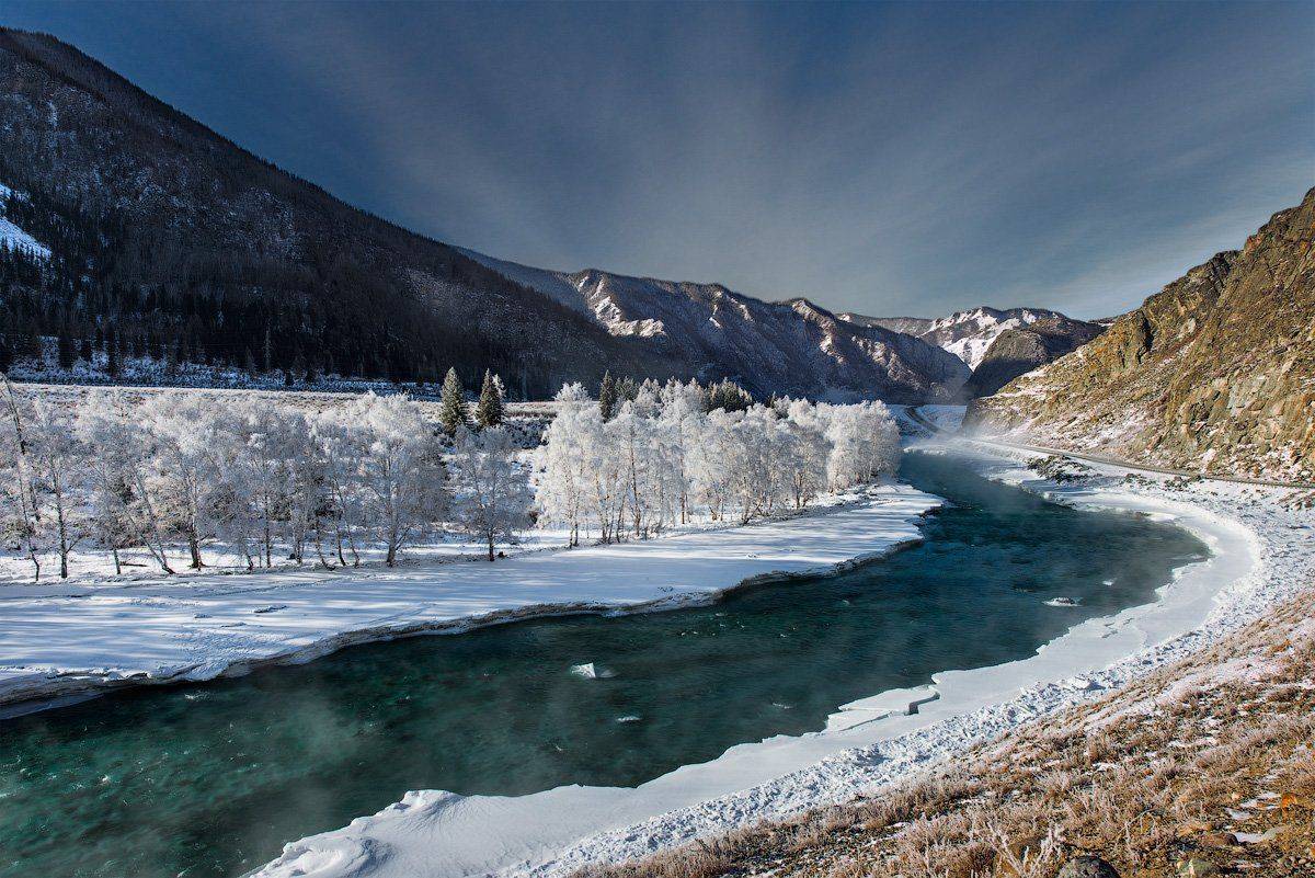 Алтай, Сибирь, Река Сертек, Мороз, Пейзаж, Природа, Natalya P.