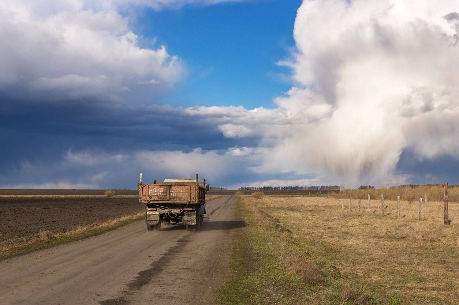 Весна, Дорога, Облака, Тучи, Михаил Туркеев