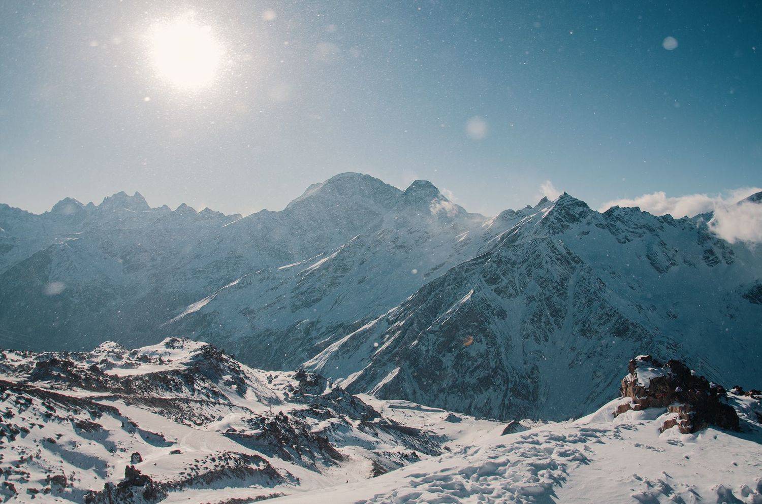 горы, снег, солнце, вершина, Кавказ, Эльбрус, Яковлева Людмила